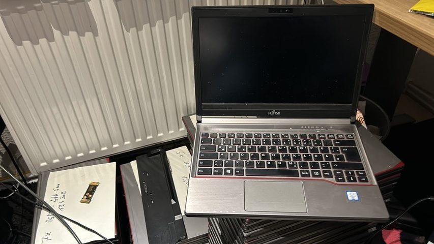 Refurbished Fujitsu laptops with inventory notes