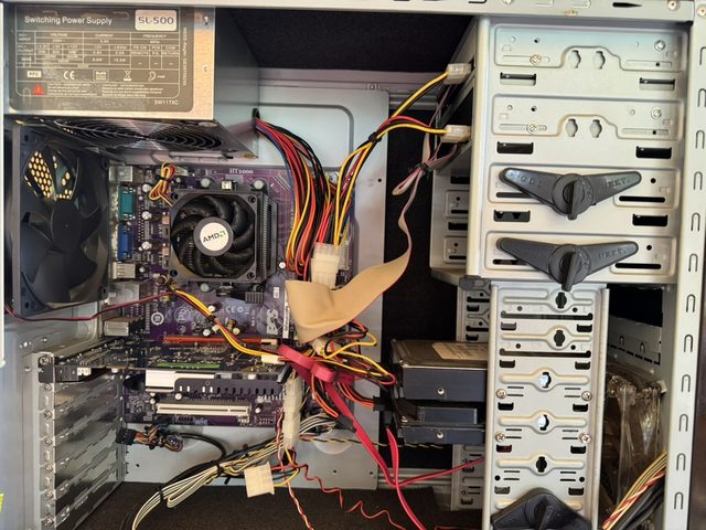 Open PC case during inspection